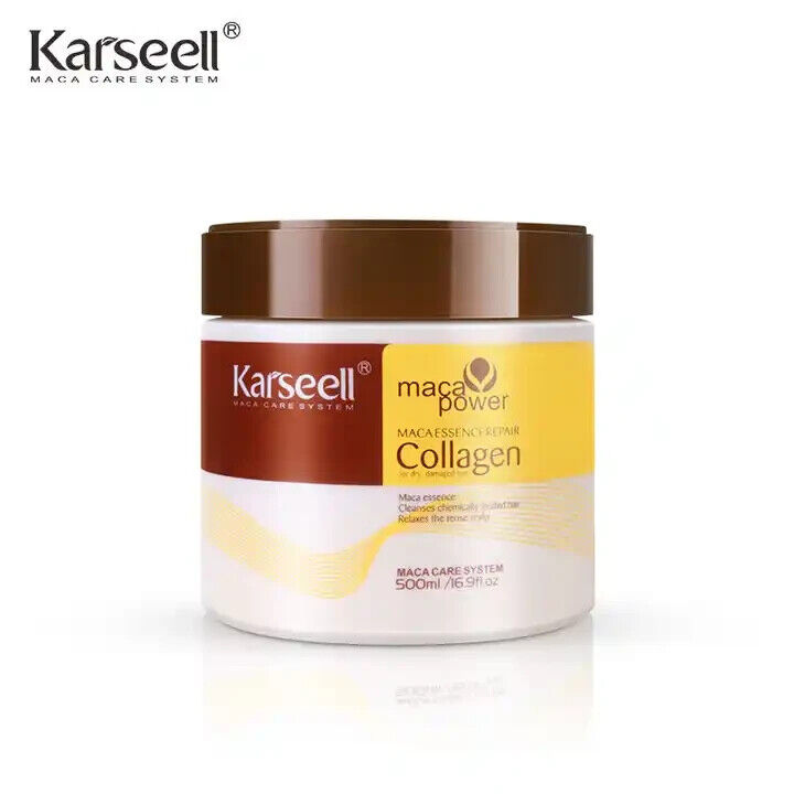 Karseell Collagen Hair Treatment Deep Repair Conditioning Argan Oil Collagen Hair Mask Essence for Dry Damaged Hair All Hair Types 16.90 Oz 500ml