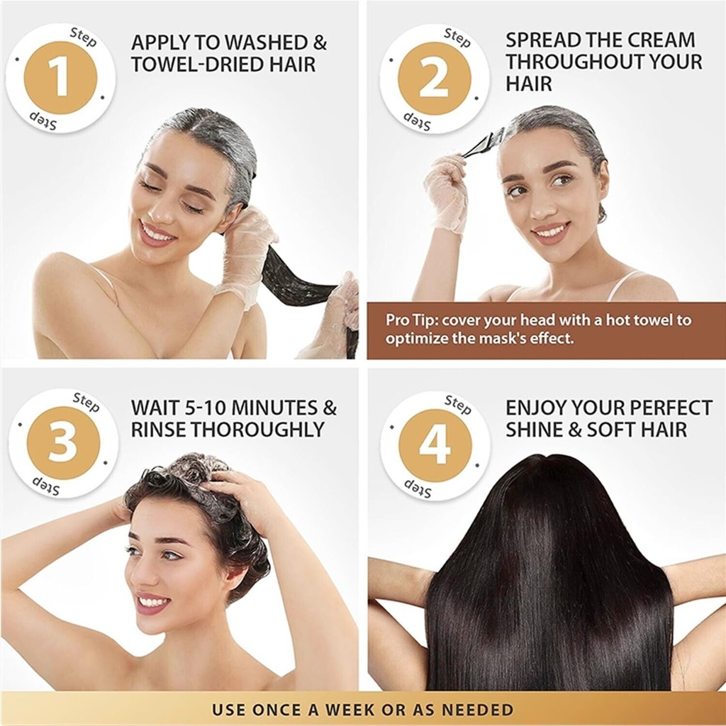 Karseell Collagen Hair Treatment Deep Repair Conditioning Argan Oil Collagen Hair Mask Essence for Dry Damaged Hair All Hair Types 16.90 Oz 500ml