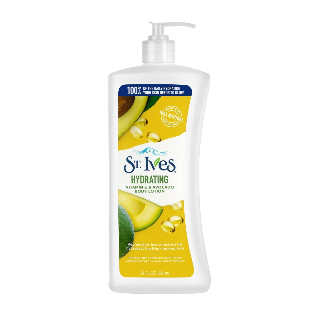 St. Ives, Hydrating Body Lotion, Vitamin E & Avocado, 21 fl.oz. (621 ml)