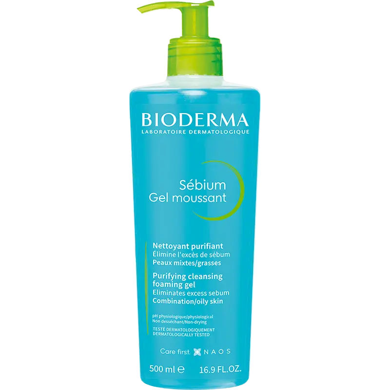 Bioderma, Sébium Gel Moussant, Purifying Cleansing Foaming Gel, 16.9 fl.oz. (500 ml)