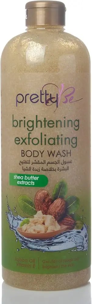 PrettyBe, Brightening Exfoliating Body Wash, Shea Butter Extracts, (1000ml)
