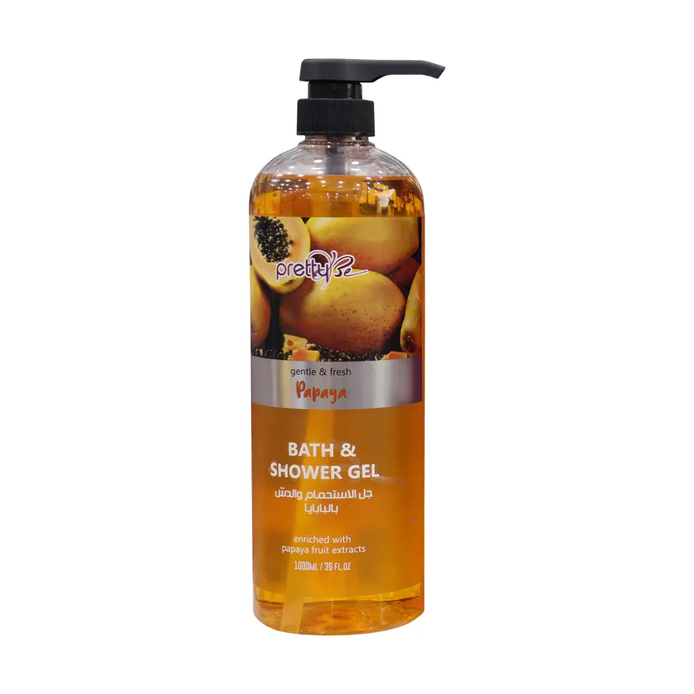 PrettyBe, Bath & Shower Gel, Gentle & Fresh Papaya, (1000ml)