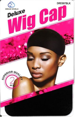 Dream Deluxe Wig Cap Black 2 Pieces