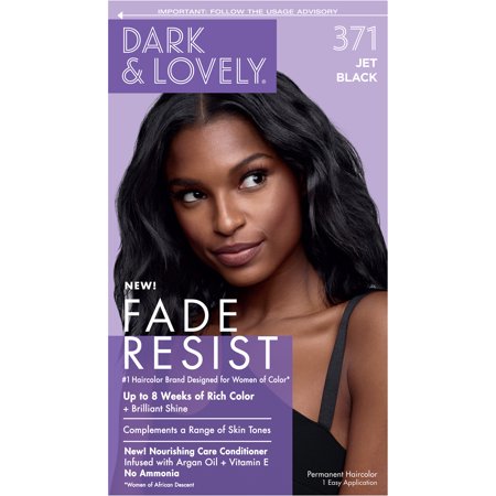 Dark & Lovely, Fade Resist Permanent Hair Color, 371 Jet Black