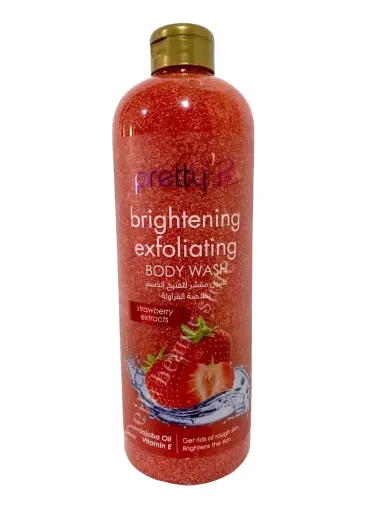 PrettyBe, Brightening Exfoliating Body Wash Strawberry With Jojoba-Oil & Vitamin E, (1000 ml)