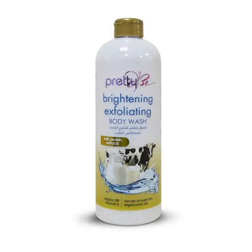 PrettyBe, Brightening Exfoliating Body Wash Milk Protein With Jojoba-Oil & Vitamin E, (1000 ml)