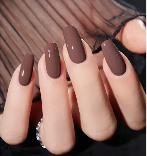 KUDAN Floral Sparkle Nail Polish Brown 10 ml (0.35 oz)