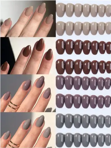 96pcs/Box (4mixed ) Short Oval Brown Colors