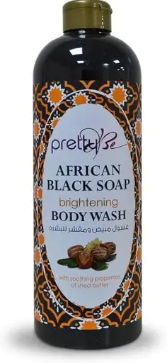 PrettyBe, African Black Soap Brightening Body Wash With Soothing Properties of Shea Butter, (1000 ml)