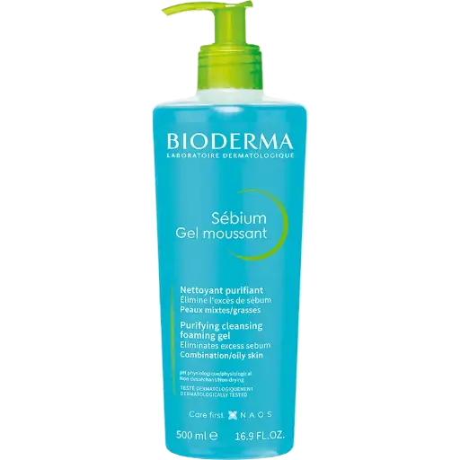 Bioderma, Sébium Gel Moussant, Purifying Cleansing Foaming Gel, 16.9 fl.oz. (500 ml)