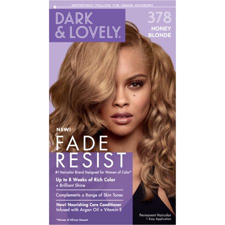 Dark & Lovely, Fade Resist Permanent Hair Color, 378 Honey Blonde