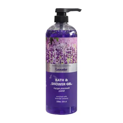 PrettyBe, Bath & Shower Gel, Soothing & Moisturizing Lavender, (1000ml)